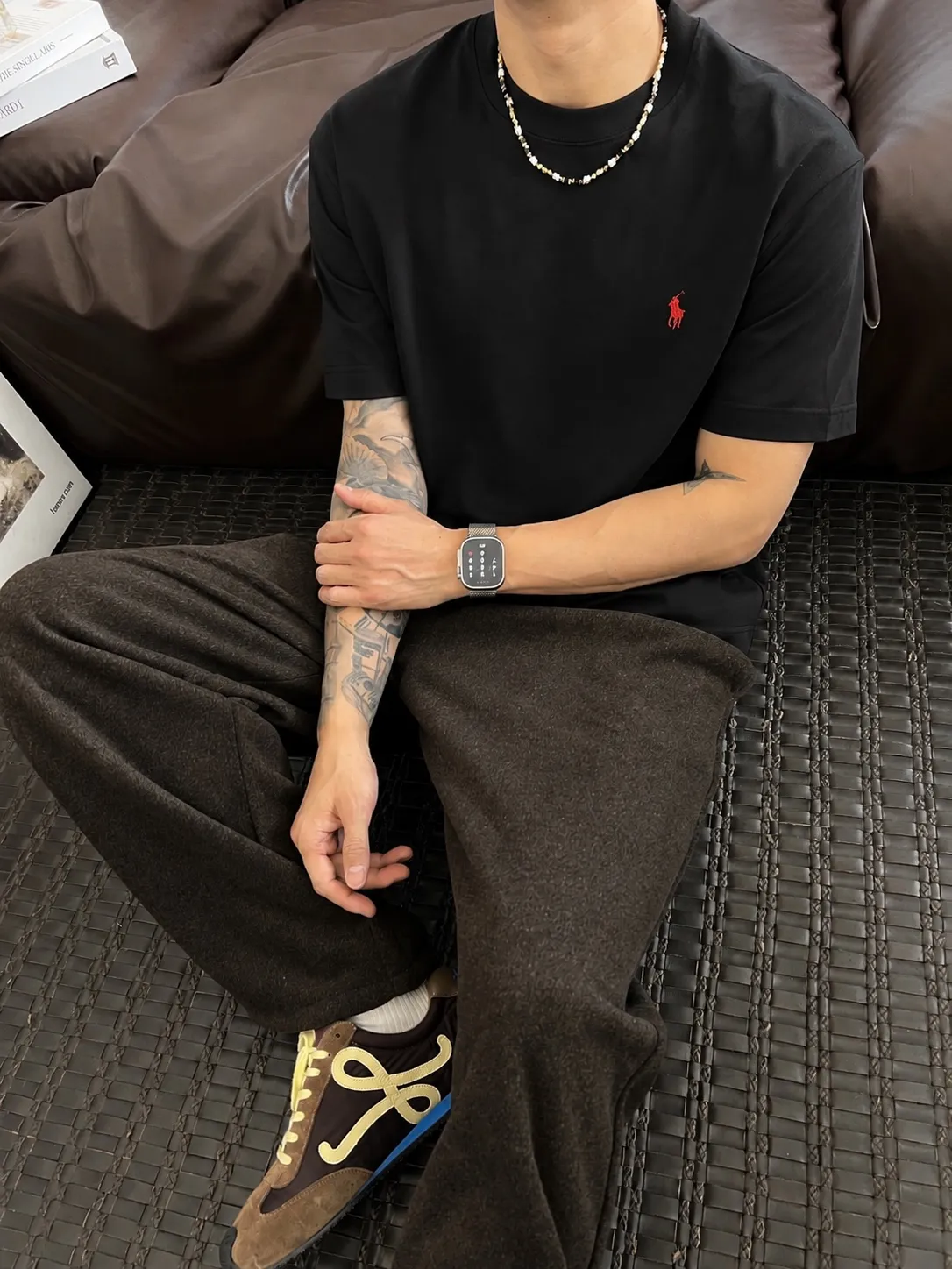 Ralph*Lauren* Hot Sale · g 《 》 tee ， Same Style ， : Black White Coffee Brown Size：S（90-130 ） M（125-150 ） L（135-165 ） XL（160-190 ） XXL（185 ）